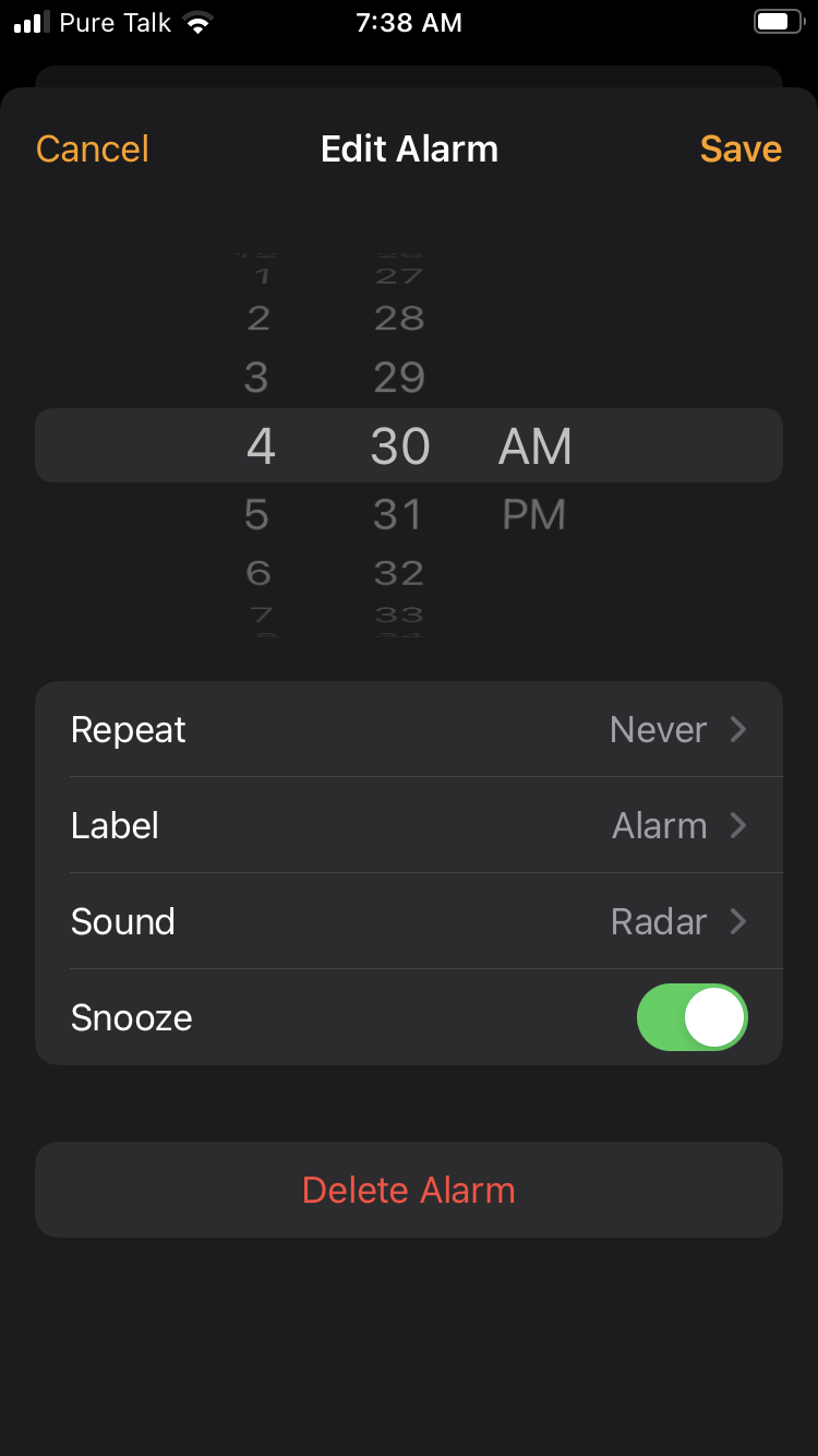 iOS Set Alarm